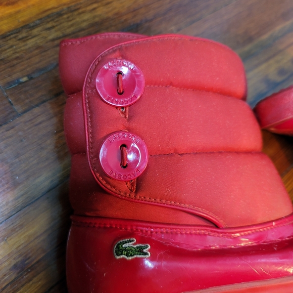 LACOSTE Rain Boots Red Women's Size 8 - Picture 8 of 15